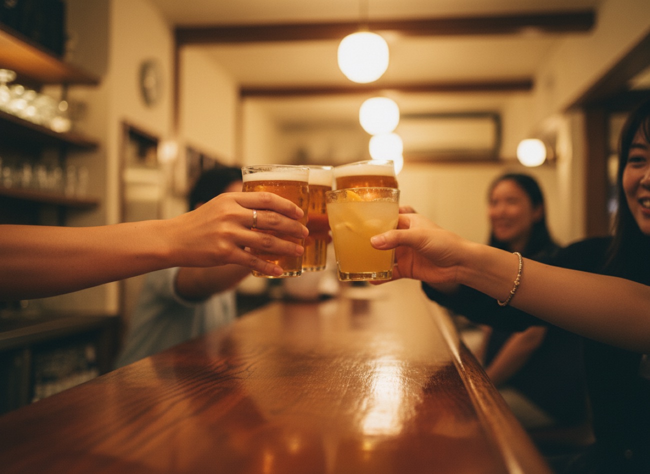 バトンの乾杯