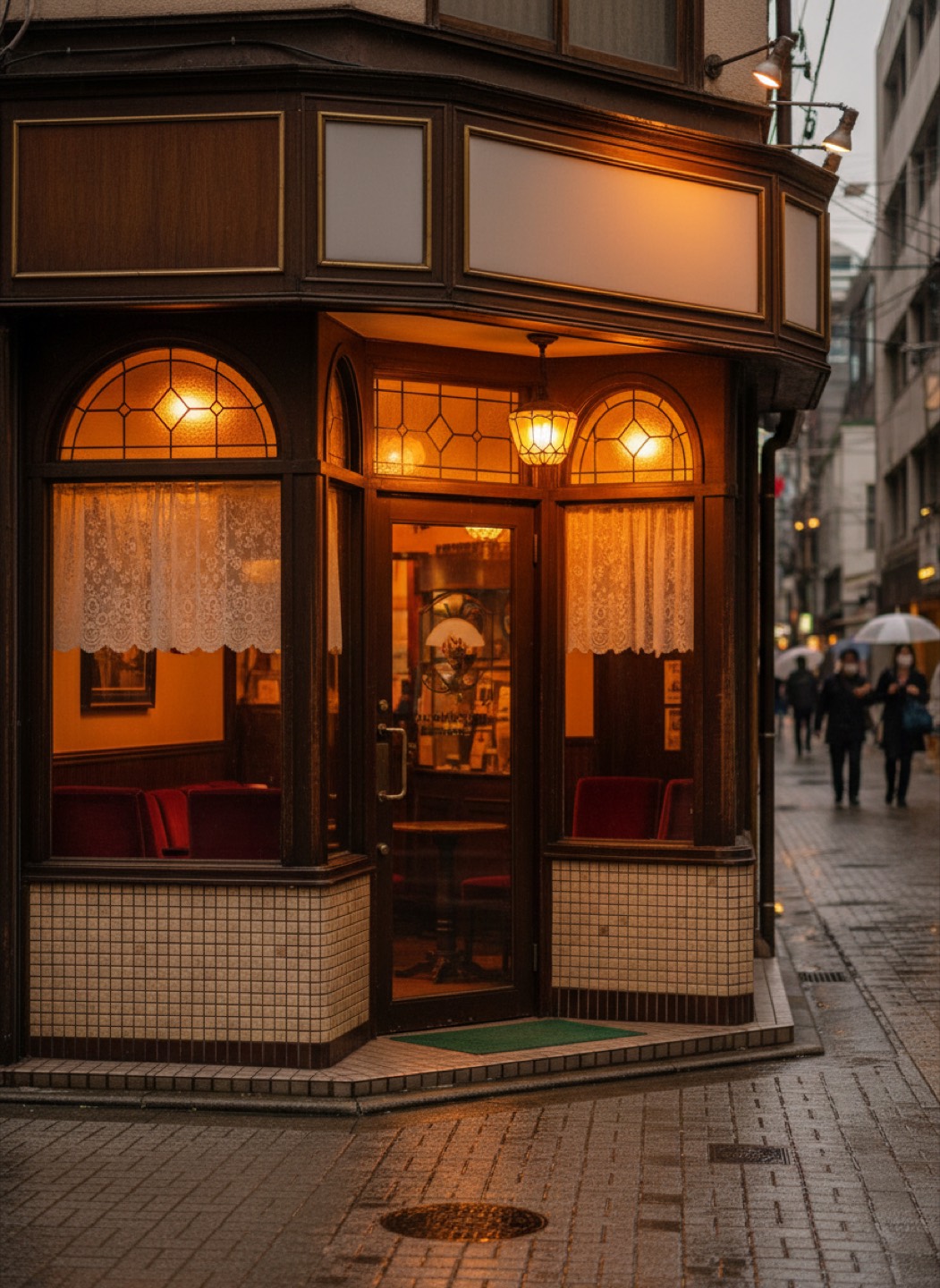 喫茶アンバーの店先