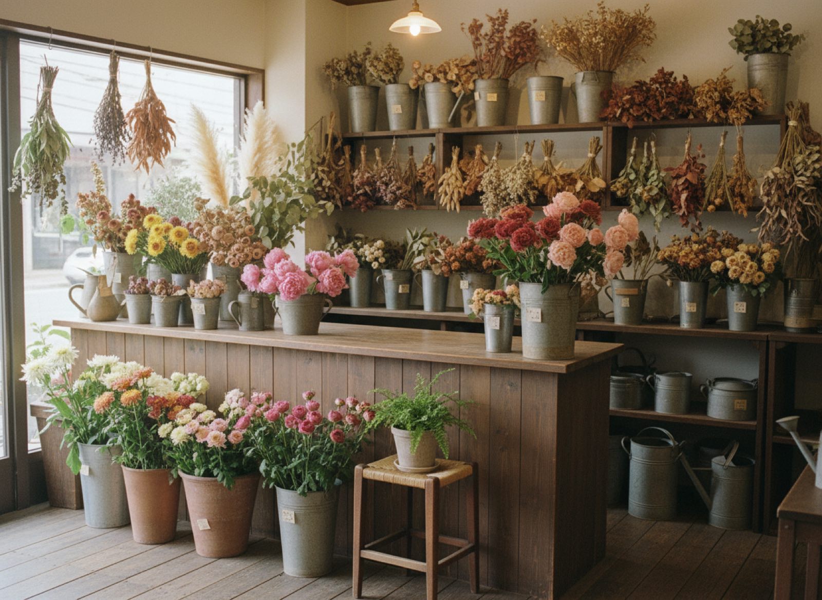 花綴りの店内