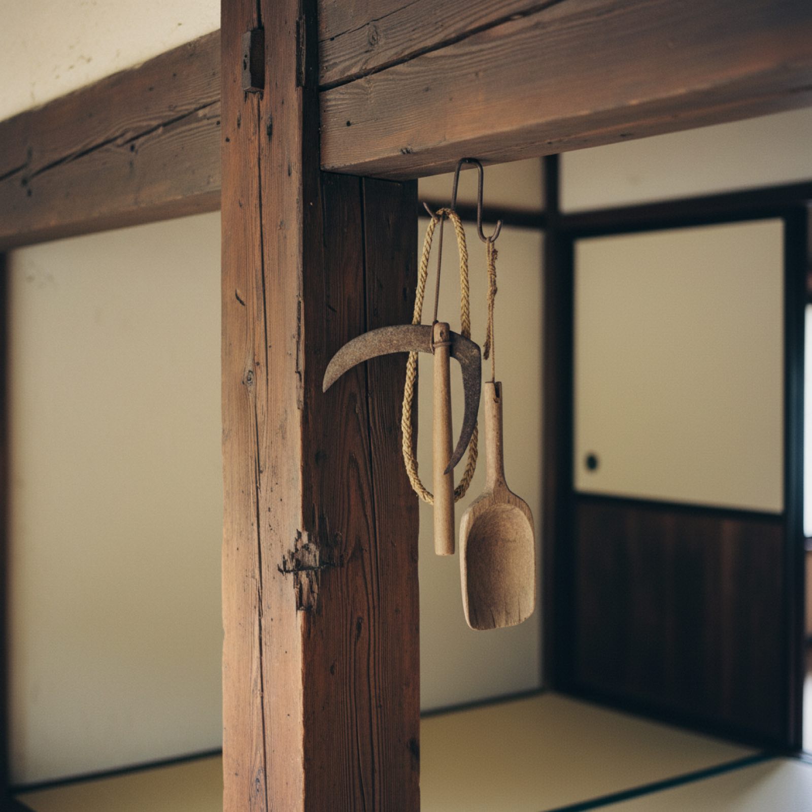 里山の宿 結家の古い梁