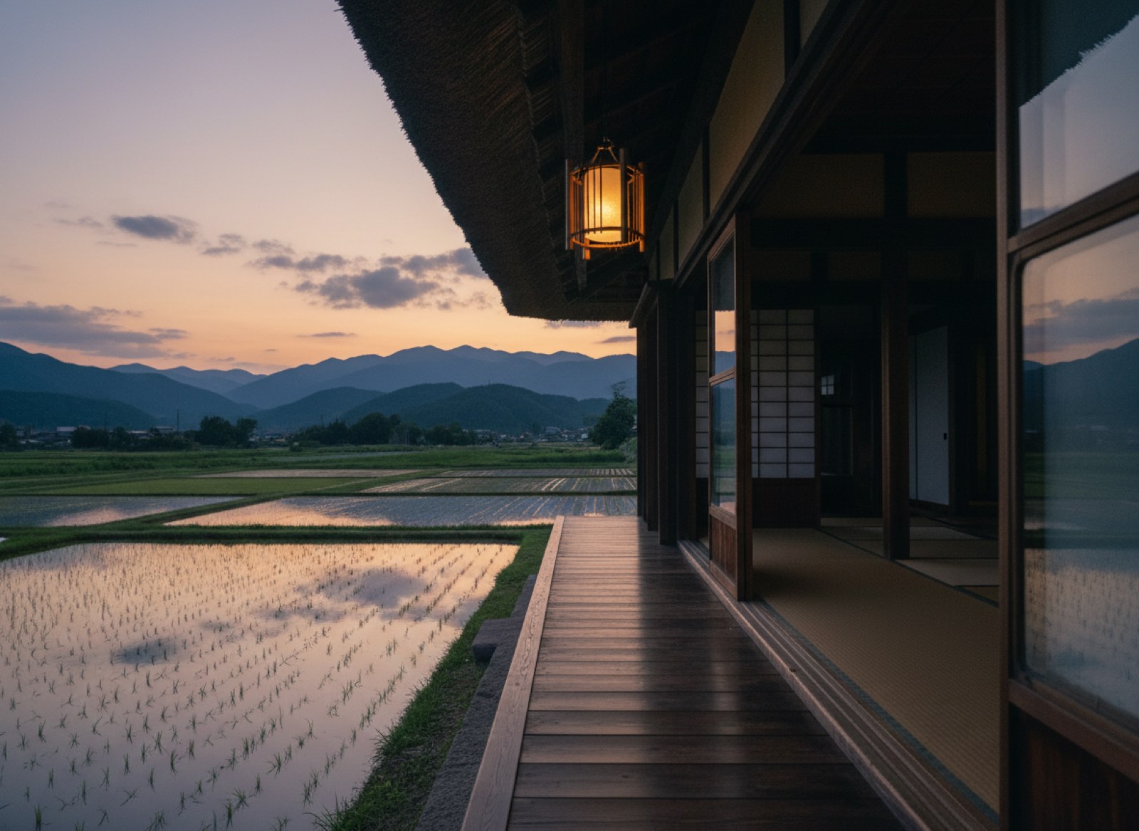 縁側で、日が落ちるのを待つ。