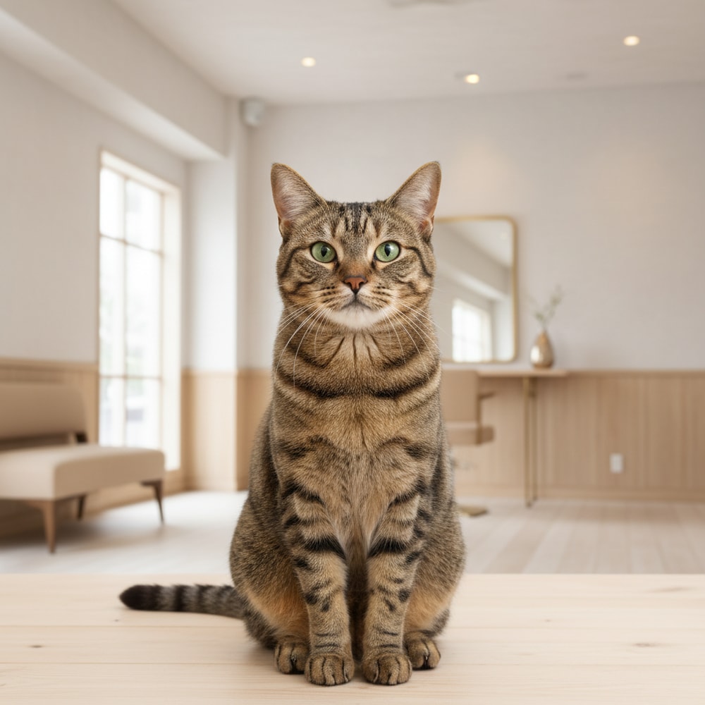 グルーミング後の猫