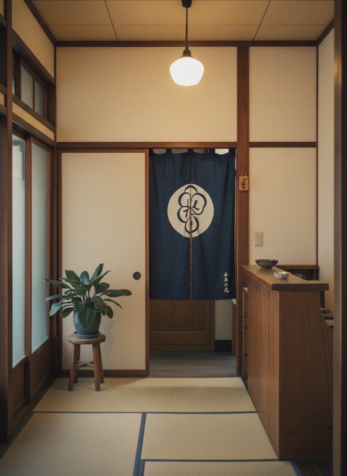 巡鍼堂の玄関と待合