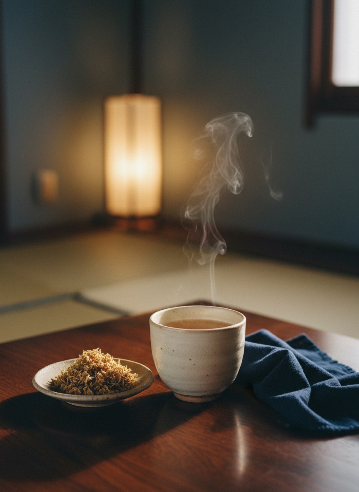 施術後の和のしつらえとお茶